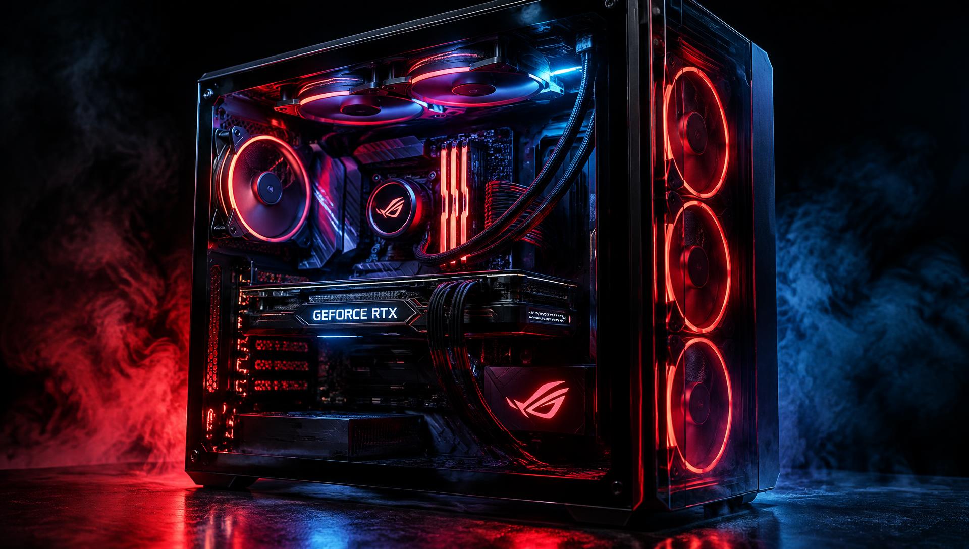 PC gamer com luzes RGB